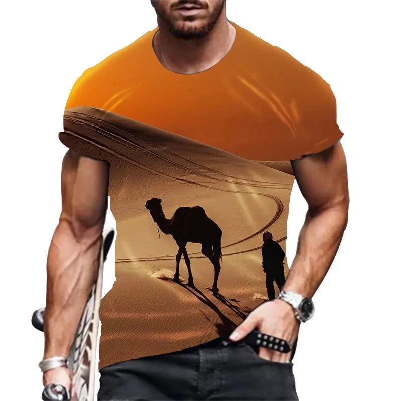 Men Fashion Desert Camel T-Shirt - SATSUNSPORT