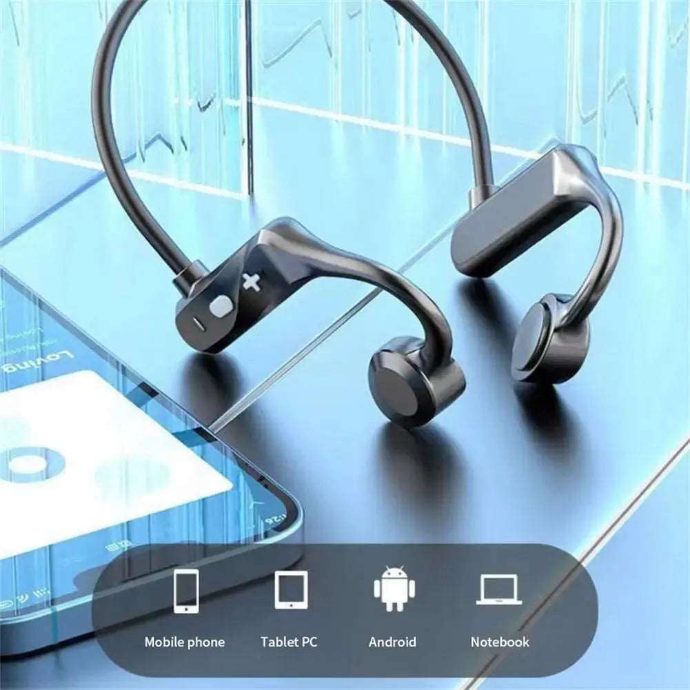 Ks69 Bone Conduction Headphone Noise Reduction Wireless Bluetooth-compatible Neck Hanging Headsets With Microphone SATSUNSPORT